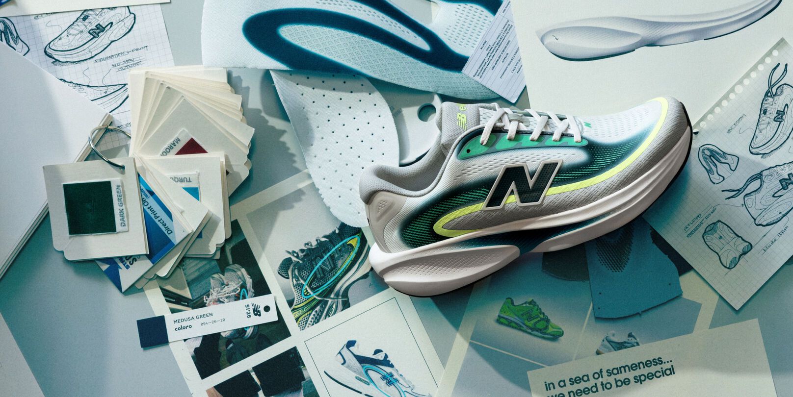 The Ellipse laying on top of archival designs and drawings 